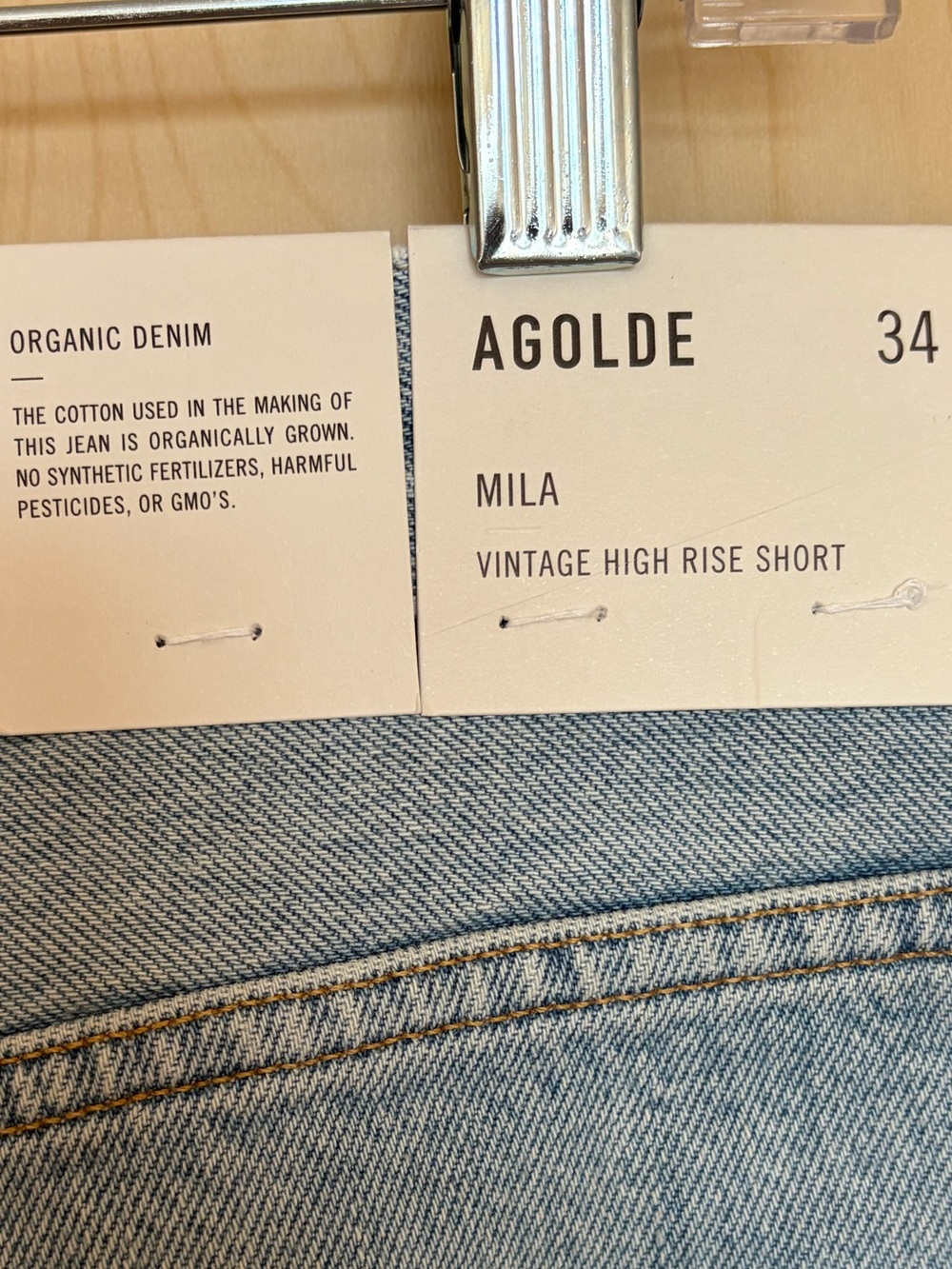 Agolde Mila High Rise Denim short NWT vintage style frayed leg size 34 - Picture 8 of 8